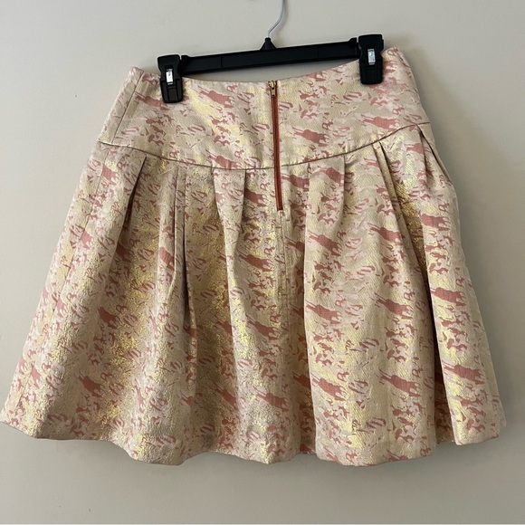 Anthropologie Moulinette Soeurs Sugarplum Pink and Gold Brocade Skirt Size 8 - Picture 8 of 11